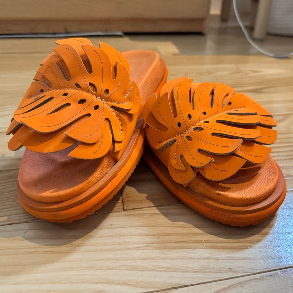 FARM Rio Orange Fringe Sandals